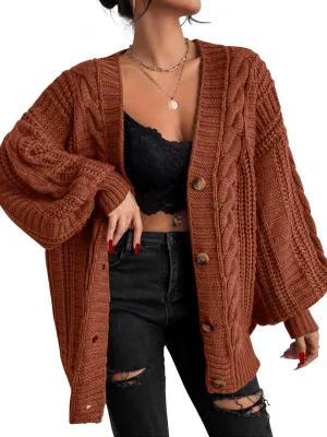EXLURA Womens 2025 Oversized Cardigan Sweaters Fall Winter Lightweight Soft Knit Cardigan Open Front Button Outwear Coats