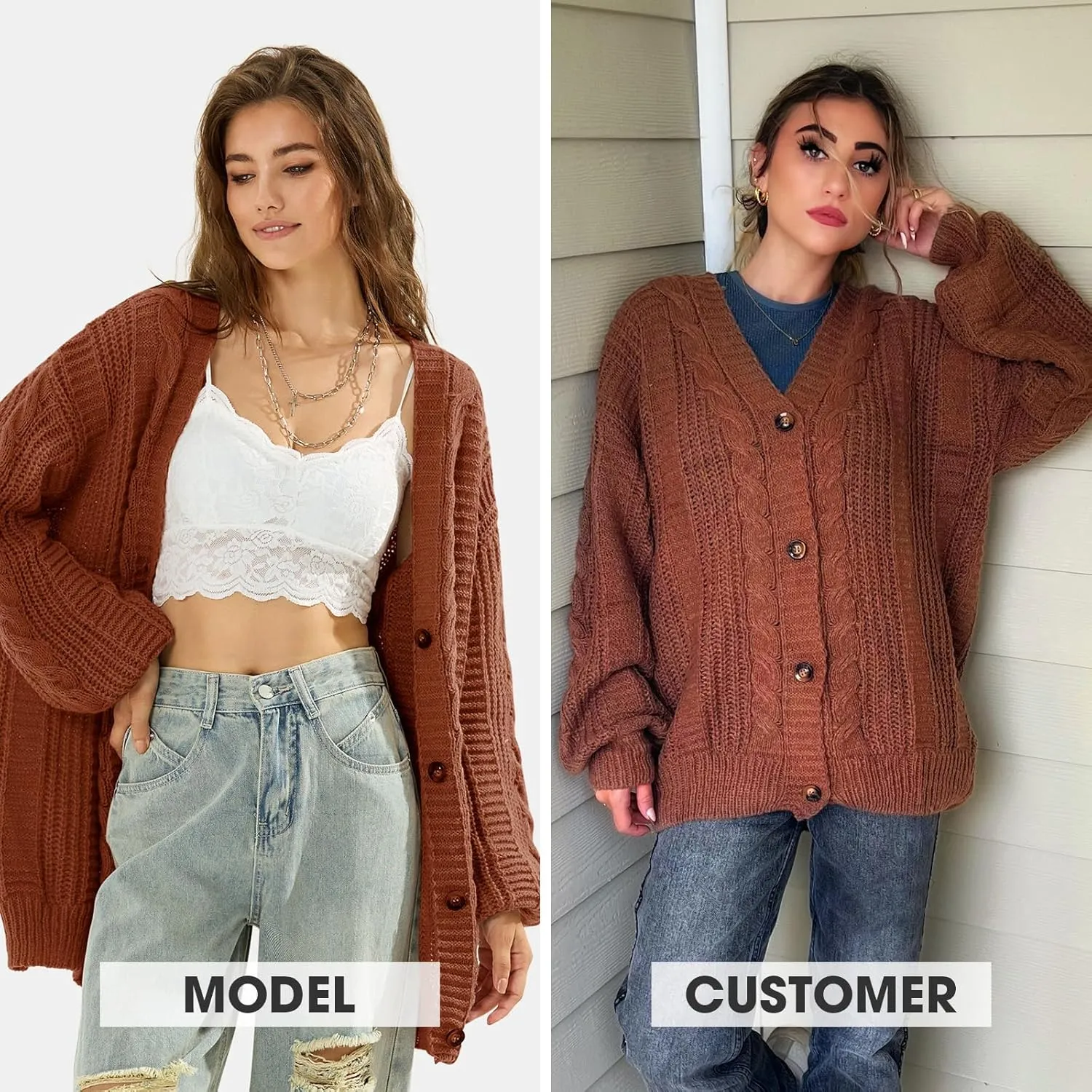 EXLURA Womens 2025 Oversized Cardigan Sweaters Fall Winter Lightweight Soft Knit Cardigan Open Front Button Outwear Coats