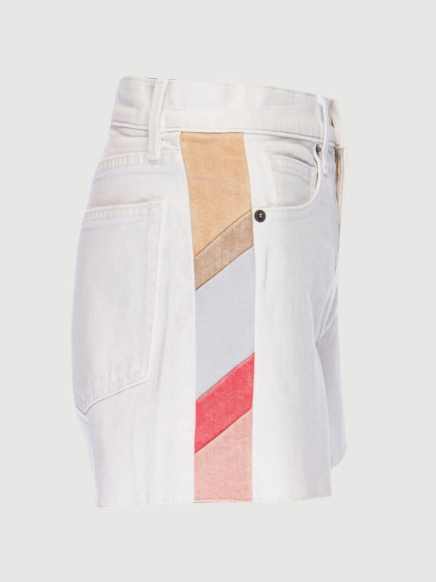 Frame - Le Brigette Denim Short Color Block Blanc Panel