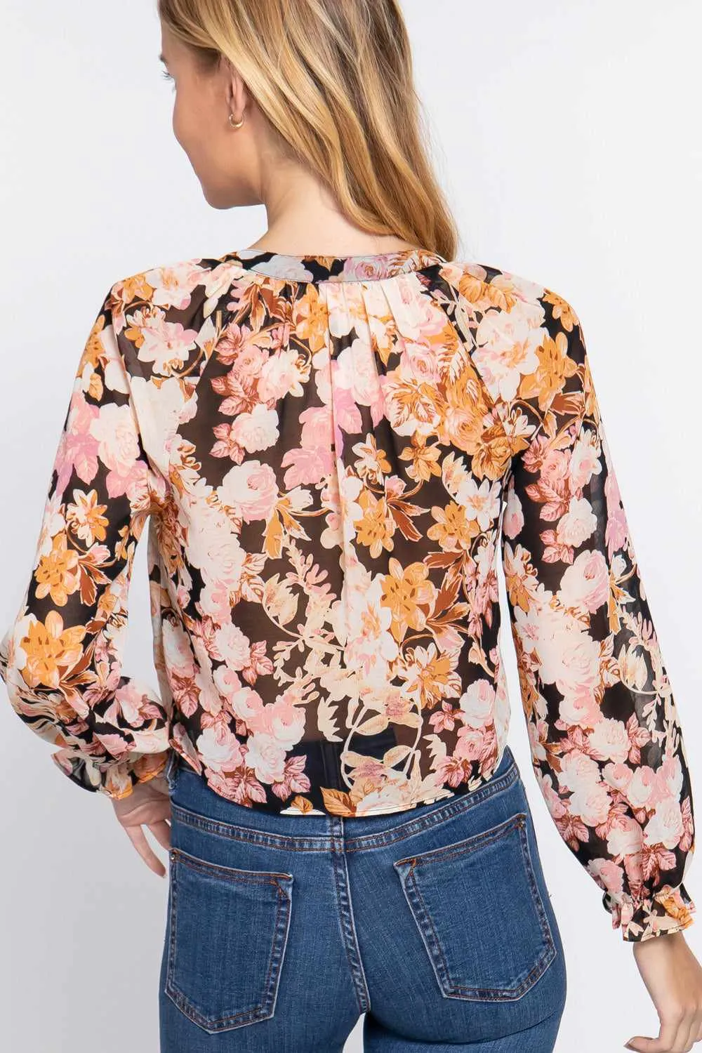 Front Tie Woven Blouse