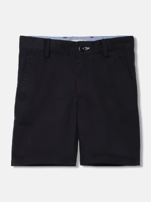 Gant Boys Navy Blue Solid Mid-rise Regular Fit Chino Shorts