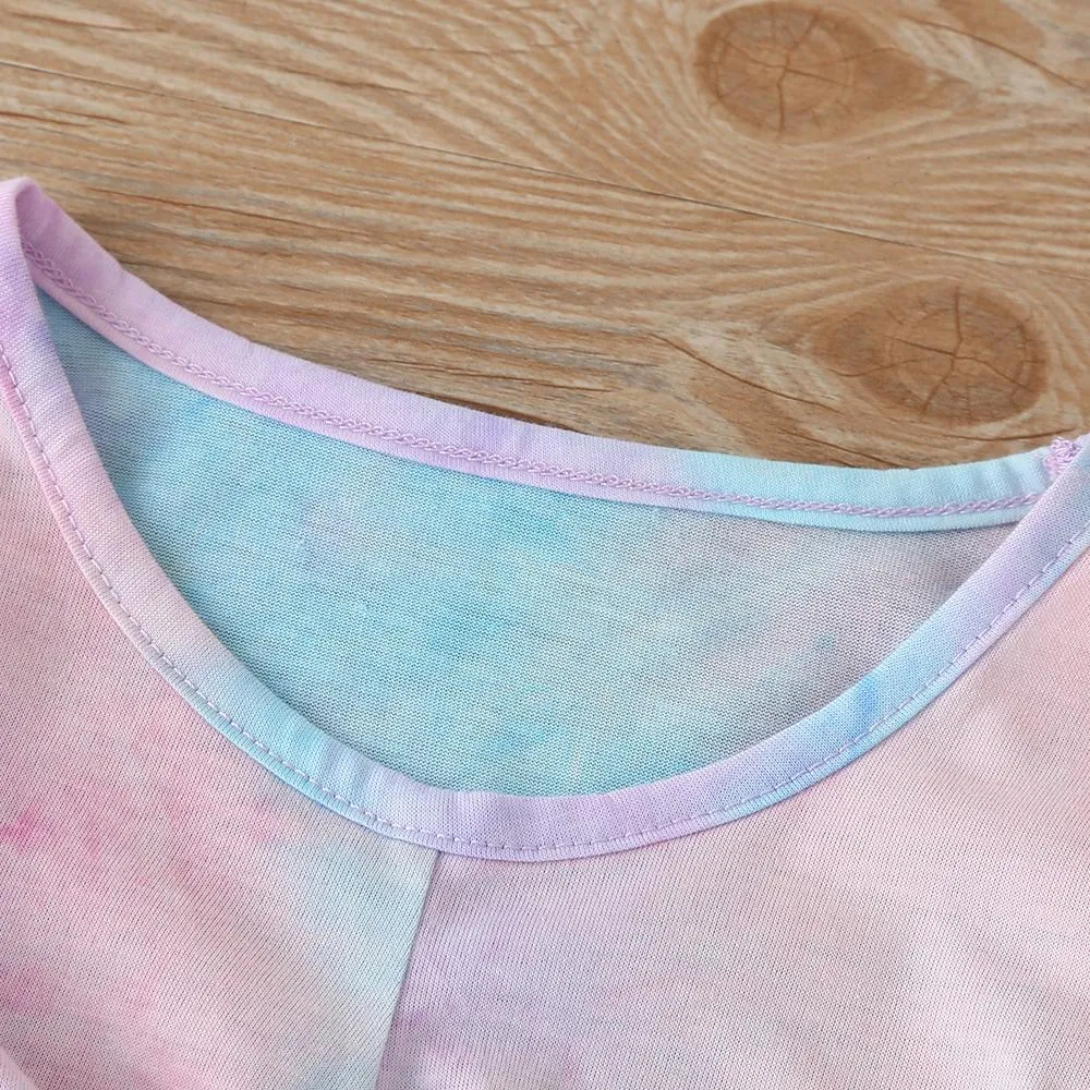 Girls Tie Dye Long Sleeve Casual Top & Pants Toddler Girls Wholesale