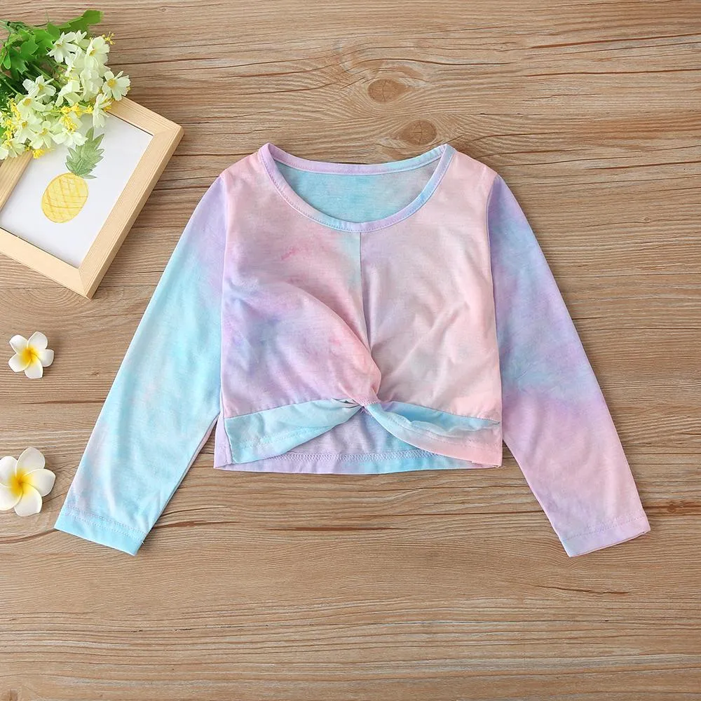 Girls Tie Dye Long Sleeve Casual Top & Pants Toddler Girls Wholesale