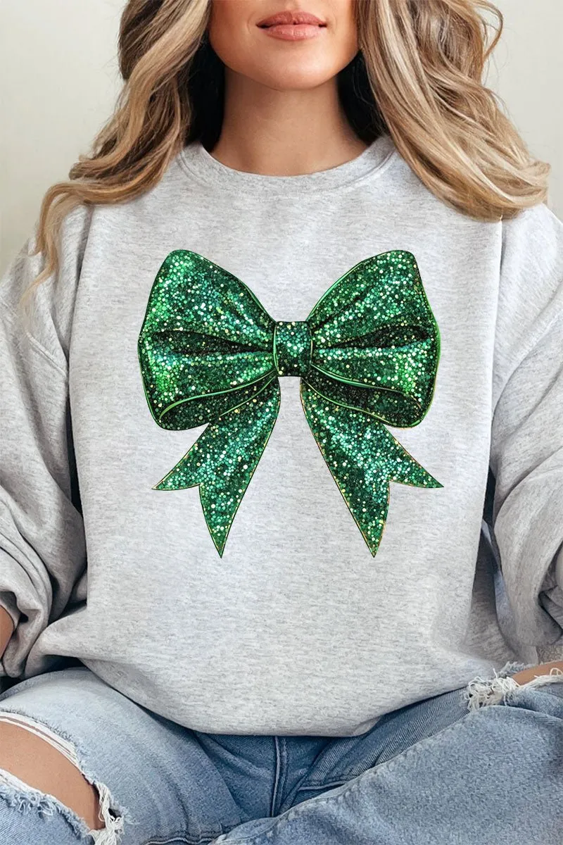 Glitz Green Coquette Bow Unisex NuBlend Crew Sweatshirt