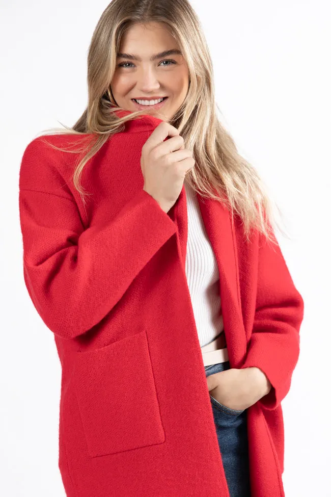 Go Where You Choose Red Long Cardigan SALE