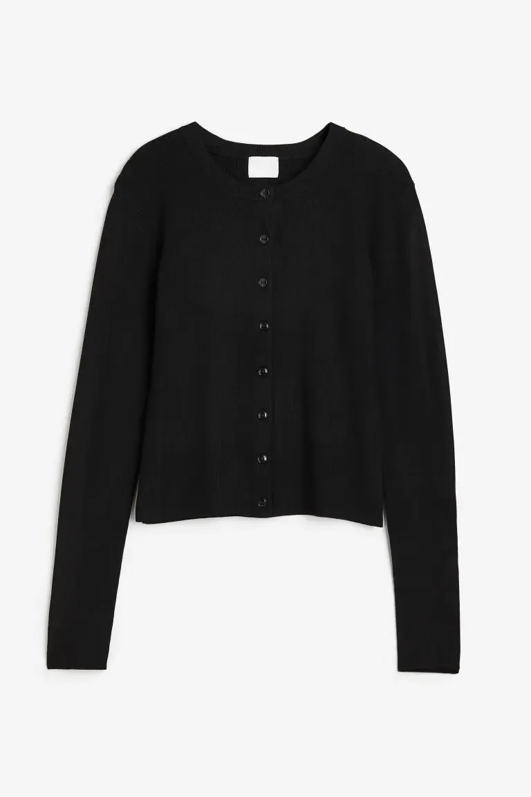H&M fine knit cardigan, black