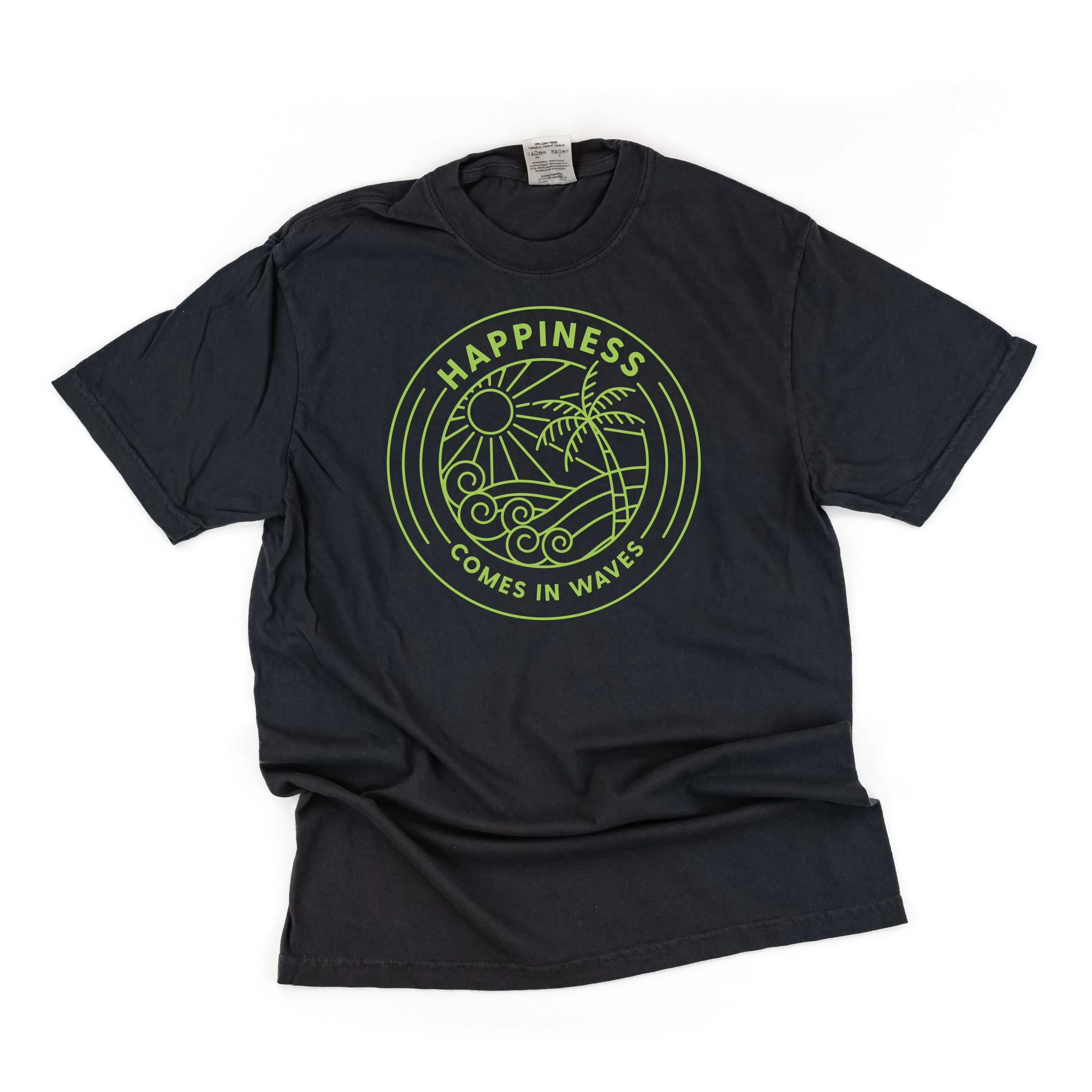 HAPPINESS COMES IN WAVES - SHORT SLEEVE COMFORT COLORS TEE