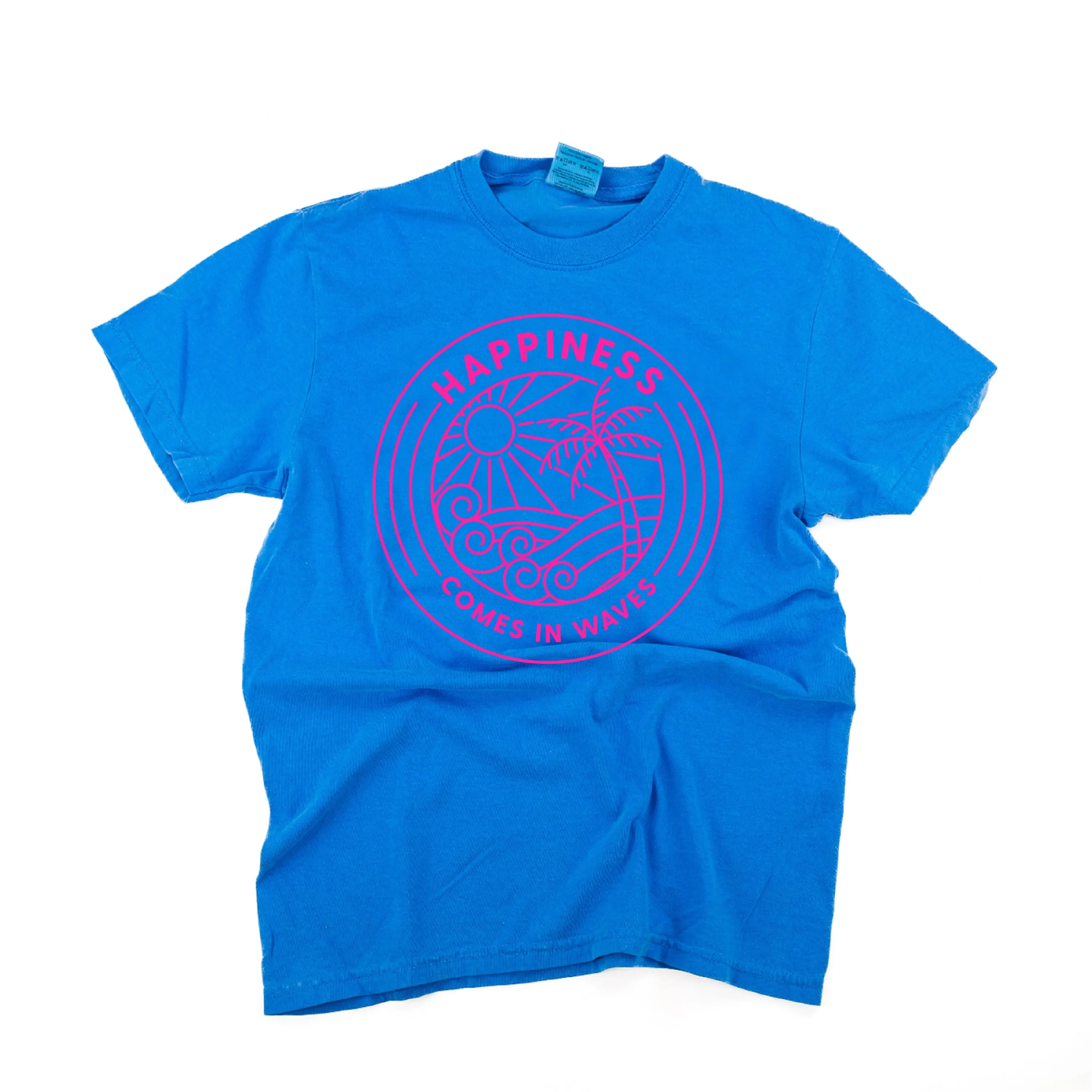 HAPPINESS COMES IN WAVES - SHORT SLEEVE COMFORT COLORS TEE