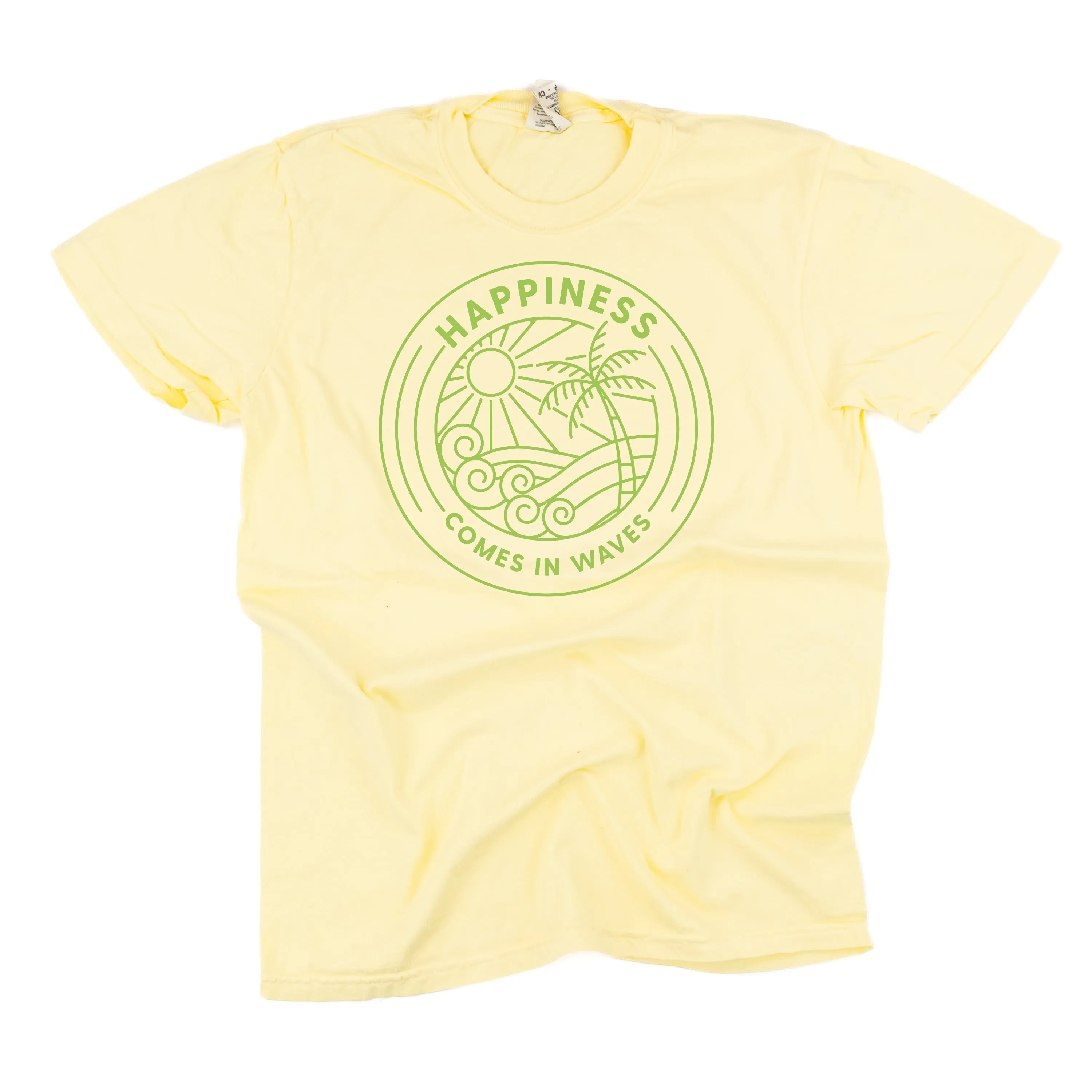 HAPPINESS COMES IN WAVES - SHORT SLEEVE COMFORT COLORS TEE