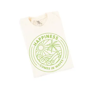 HAPPINESS COMES IN WAVES - SHORT SLEEVE COMFORT COLORS TEE