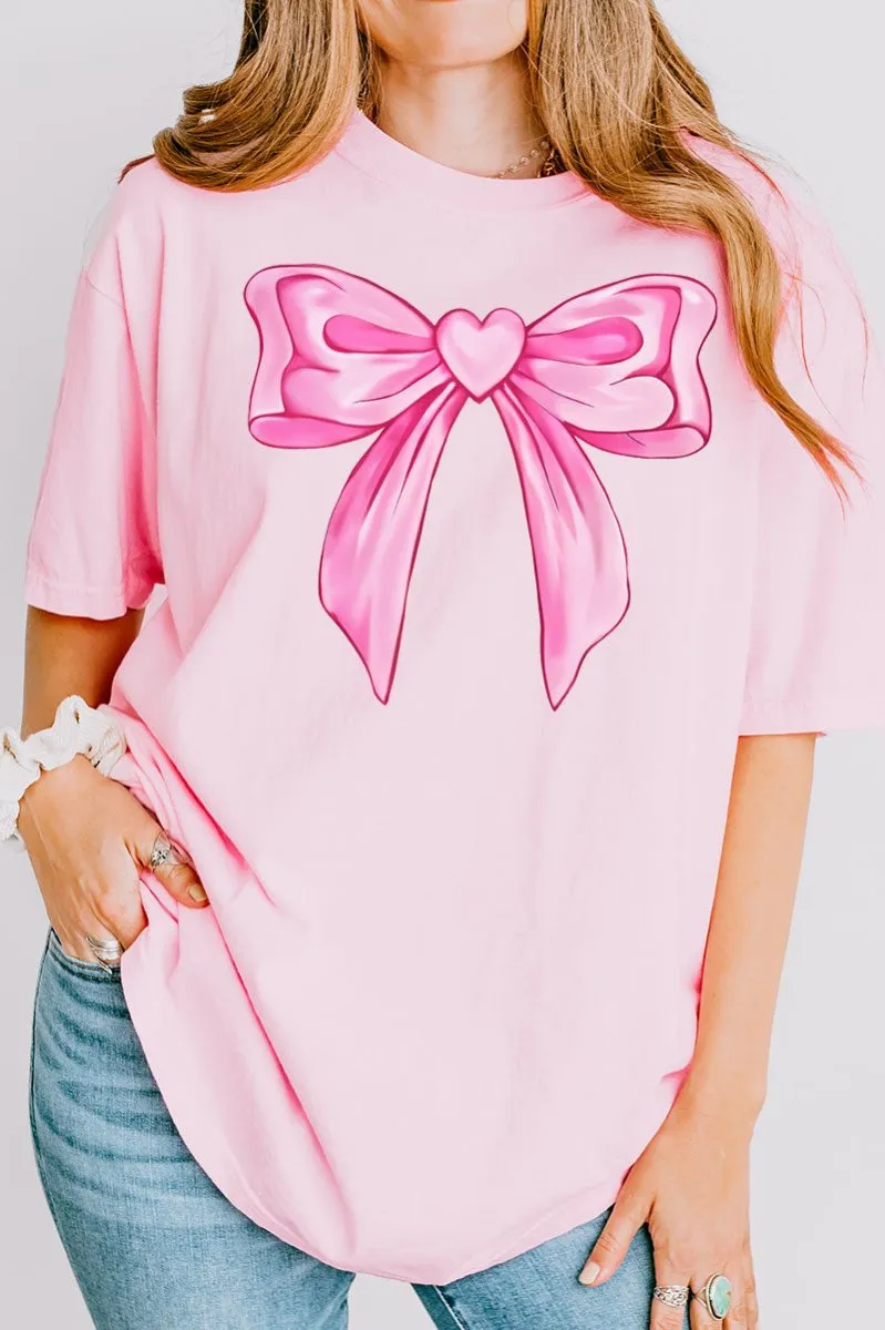 Heartstrings Coquette Bow Comfort Colors Adult Ring-Spun Cotton Tee