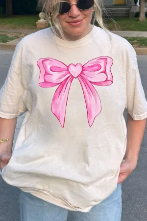 Heartstrings Coquette Bow Comfort Colors Adult Ring-Spun Cotton Tee