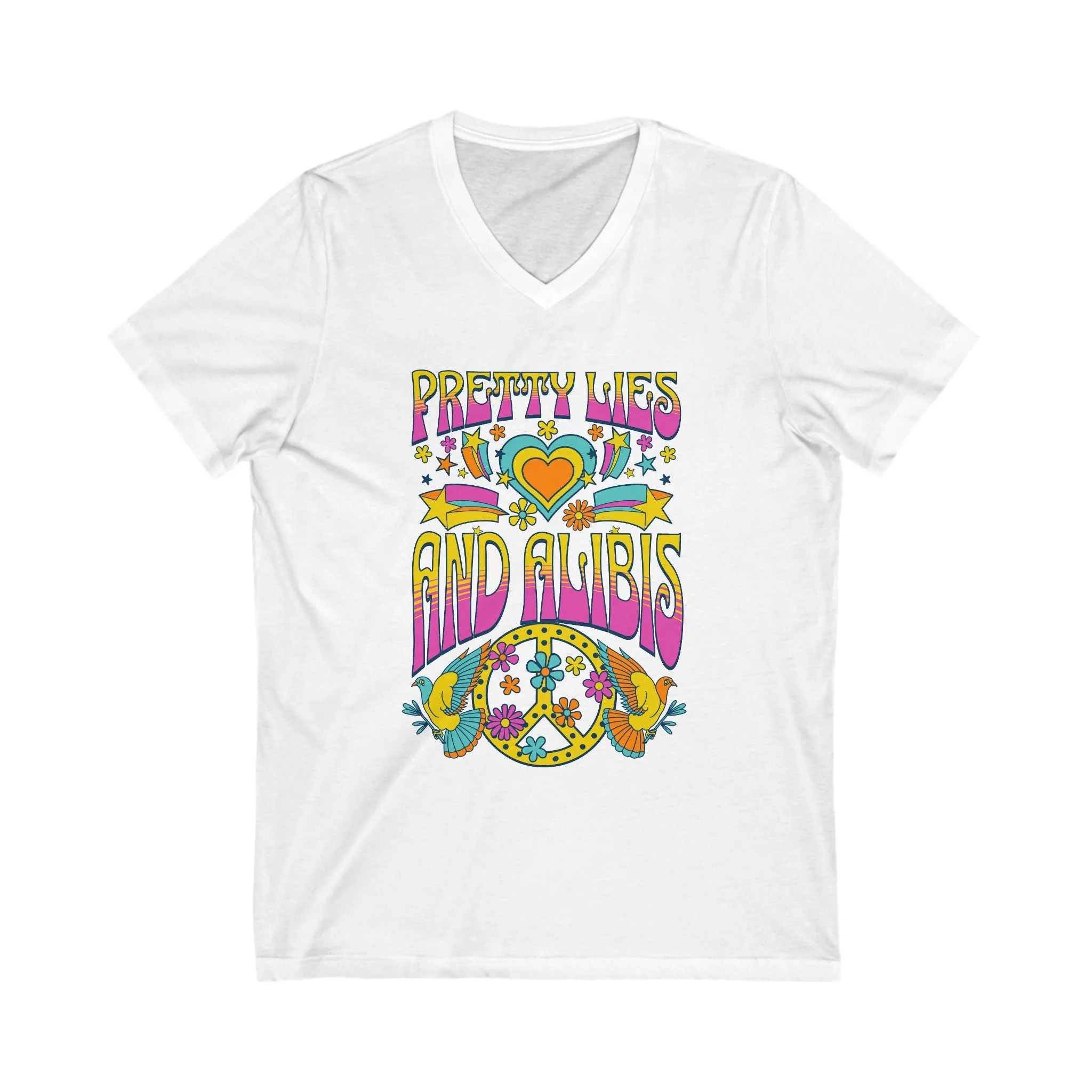 Hippie Unisex Jersey Short Sleeve V-Neck Tee