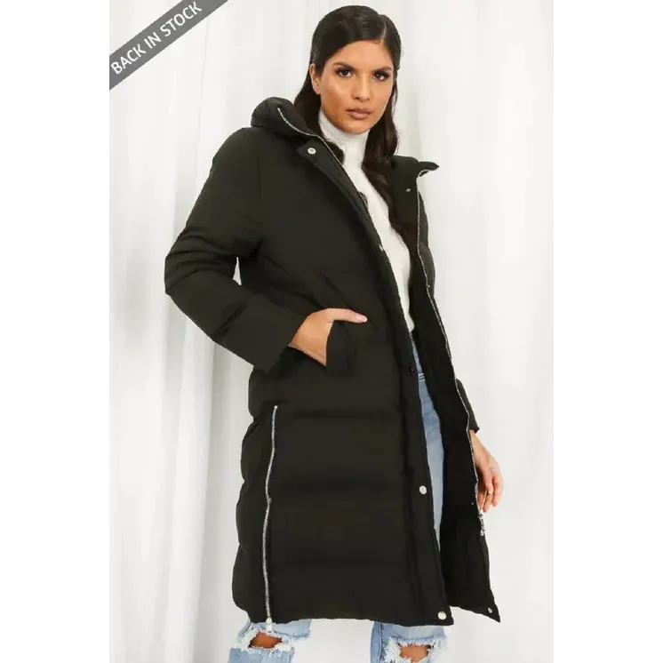 Hooded Longline Puffer Coat