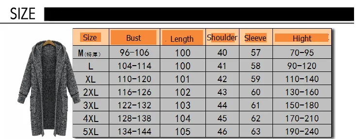 Hooded Thick Plus Size Pockets Long Cardigan Sweater