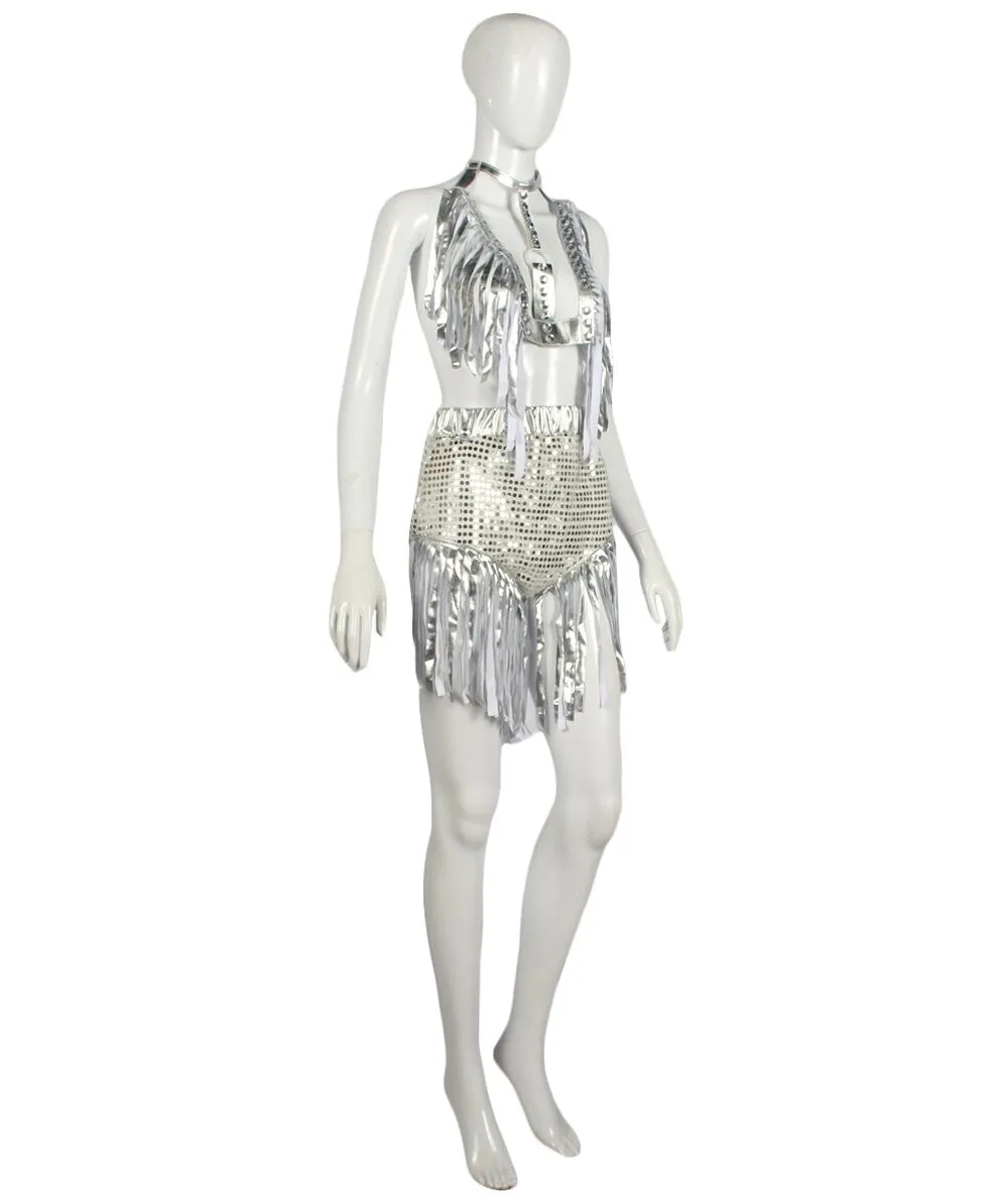 HPO Festival Femme Silver Cowgirl Harness and Shorts
