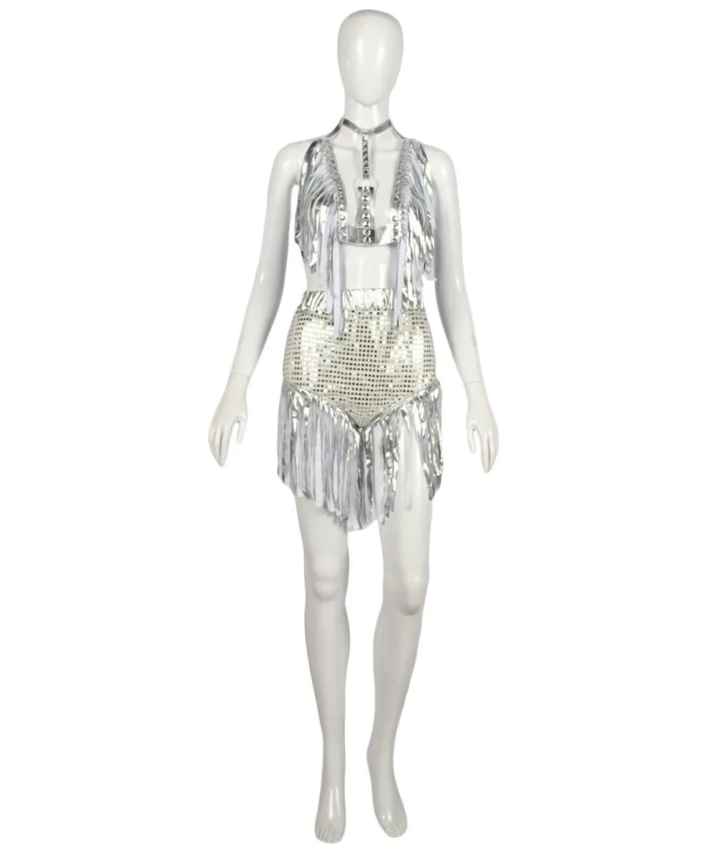 HPO Festival Femme Silver Cowgirl Harness and Shorts