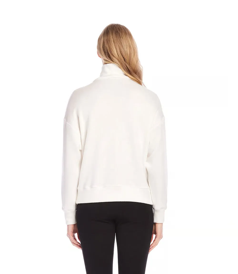 Imoray Ivory Faux Wrap Turtleneck Top - Karen Kane 3L57502