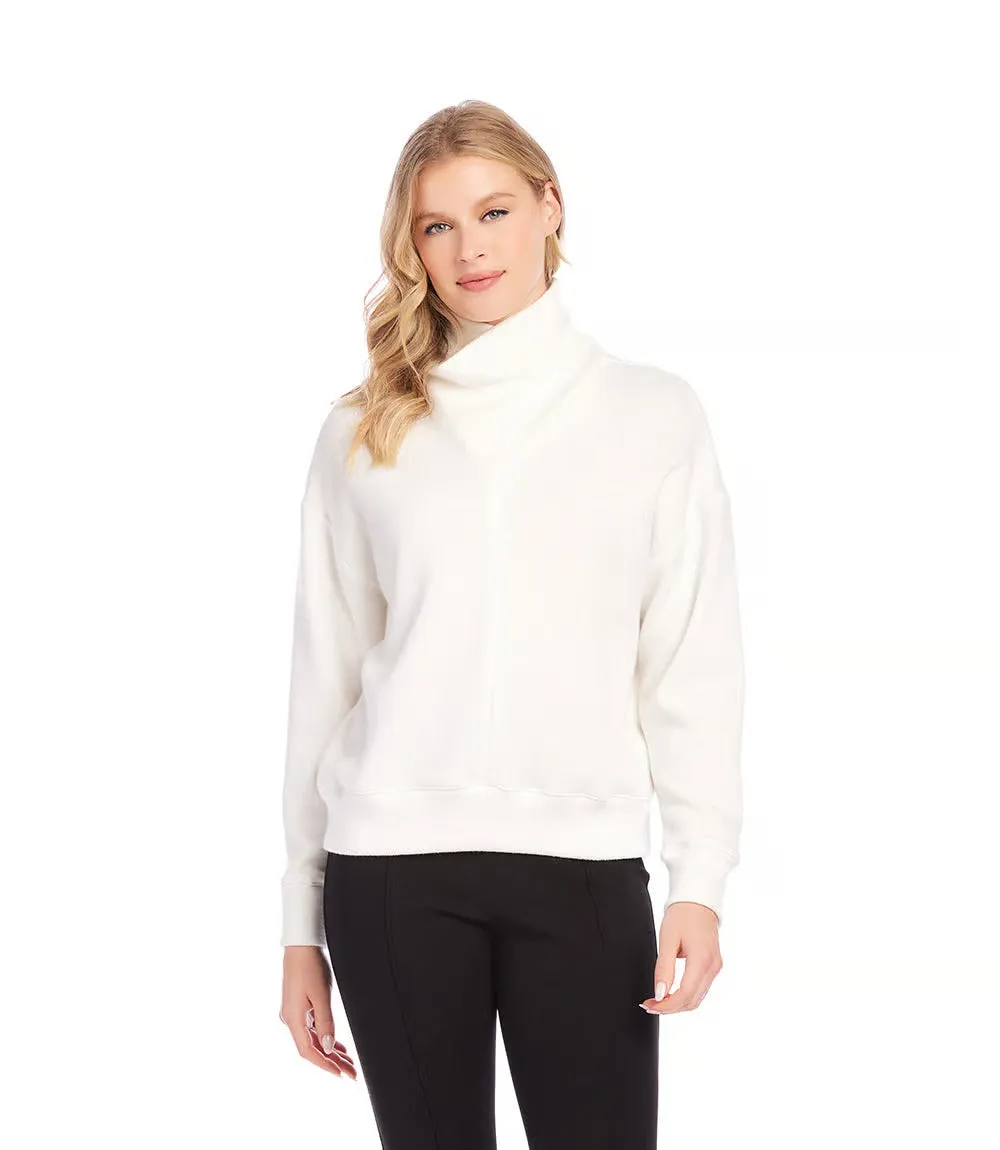 Imoray Ivory Faux Wrap Turtleneck Top - Karen Kane 3L57502