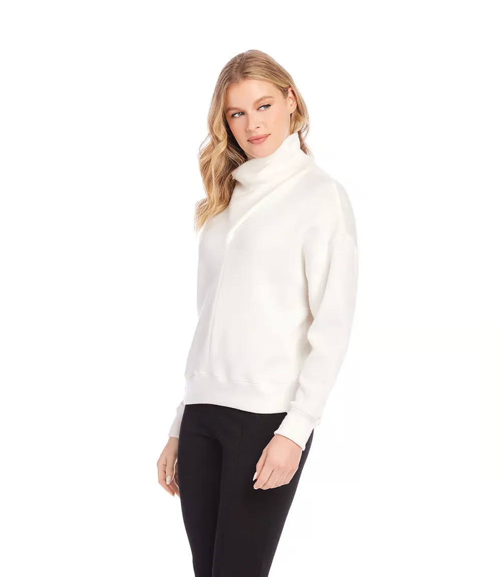 Imoray Ivory Faux Wrap Turtleneck Top - Karen Kane 3L57502