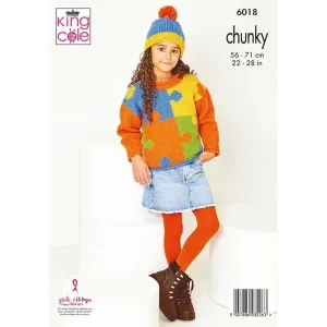 Jigsaw Sweaters Knitted in Big Value ChunkyKing Cole Pattern 6018