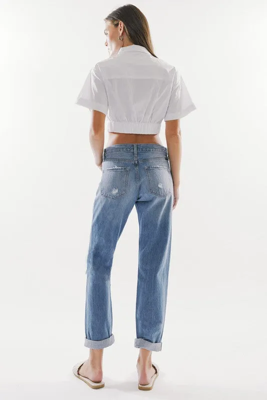 KanCan Mid Rise Classic Boyfriend Jeans