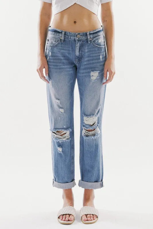 KanCan Mid Rise Classic Boyfriend Jeans