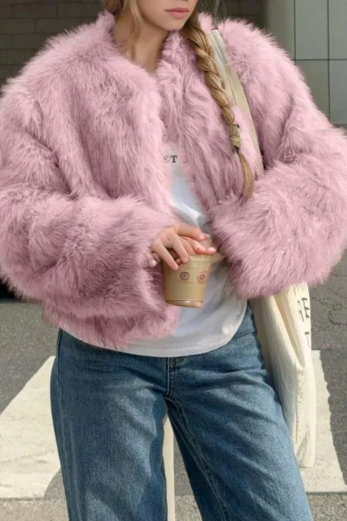 Ladies Light Luxury Warm Fur Short Coat