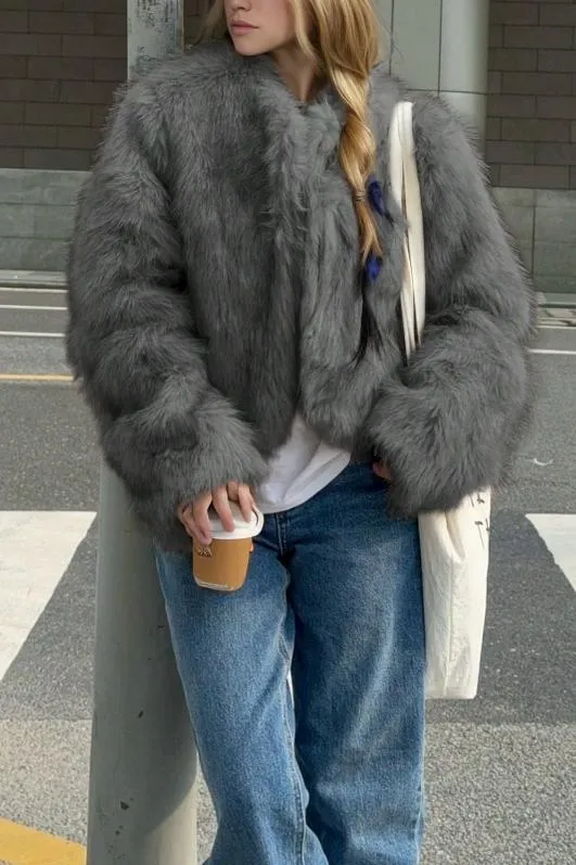 Ladies Light Luxury Warm Fur Short Coat