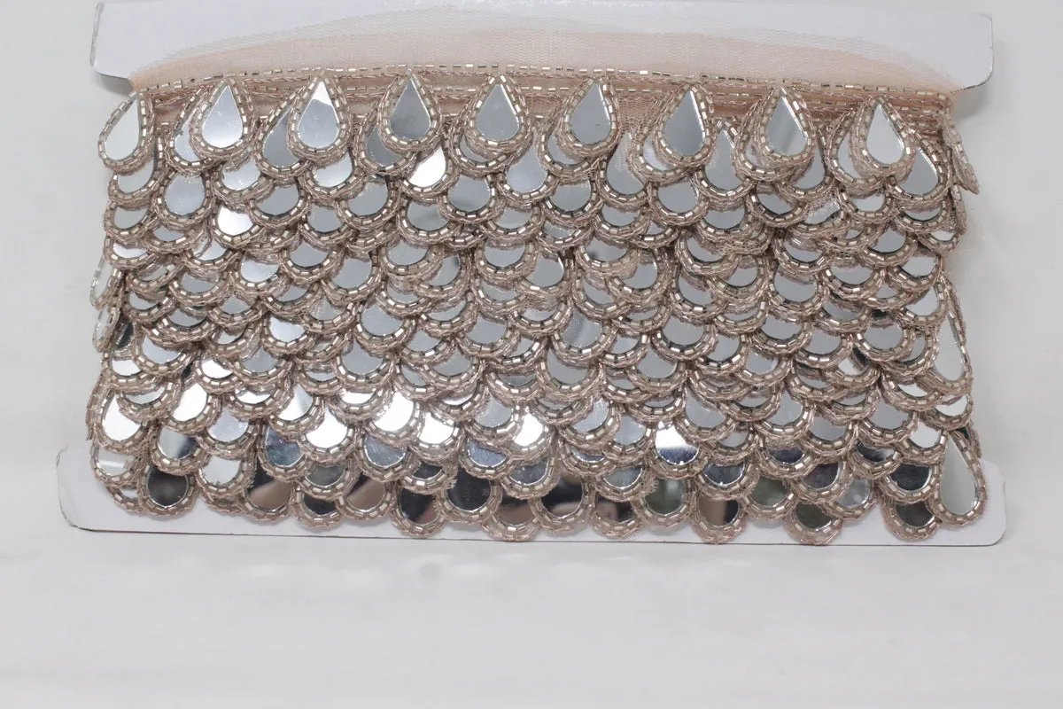 Latkan Lace In Rose Gold, Real Mirror - 3 Meter