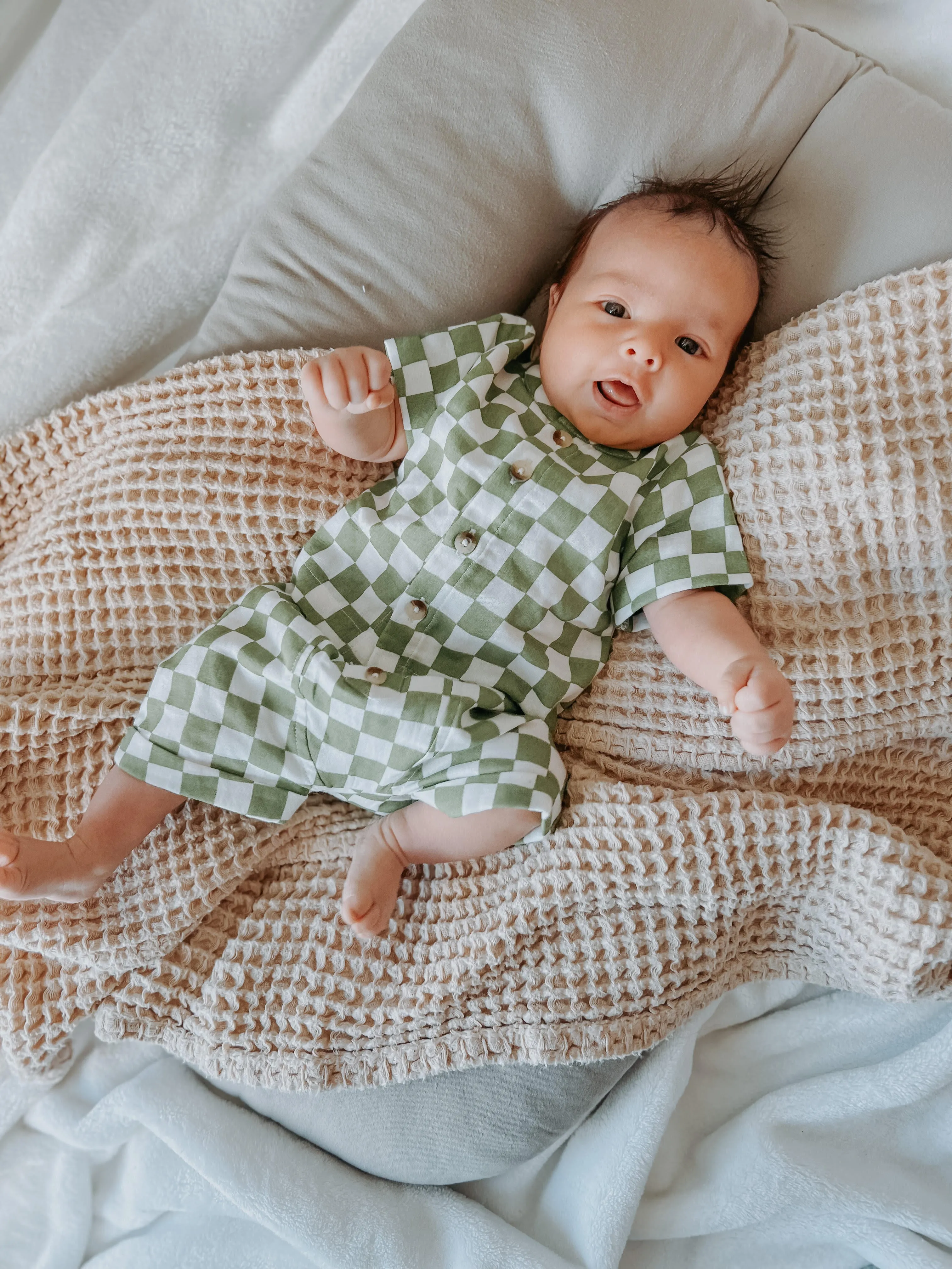 Lime Checkerboard / Organic Finley Set