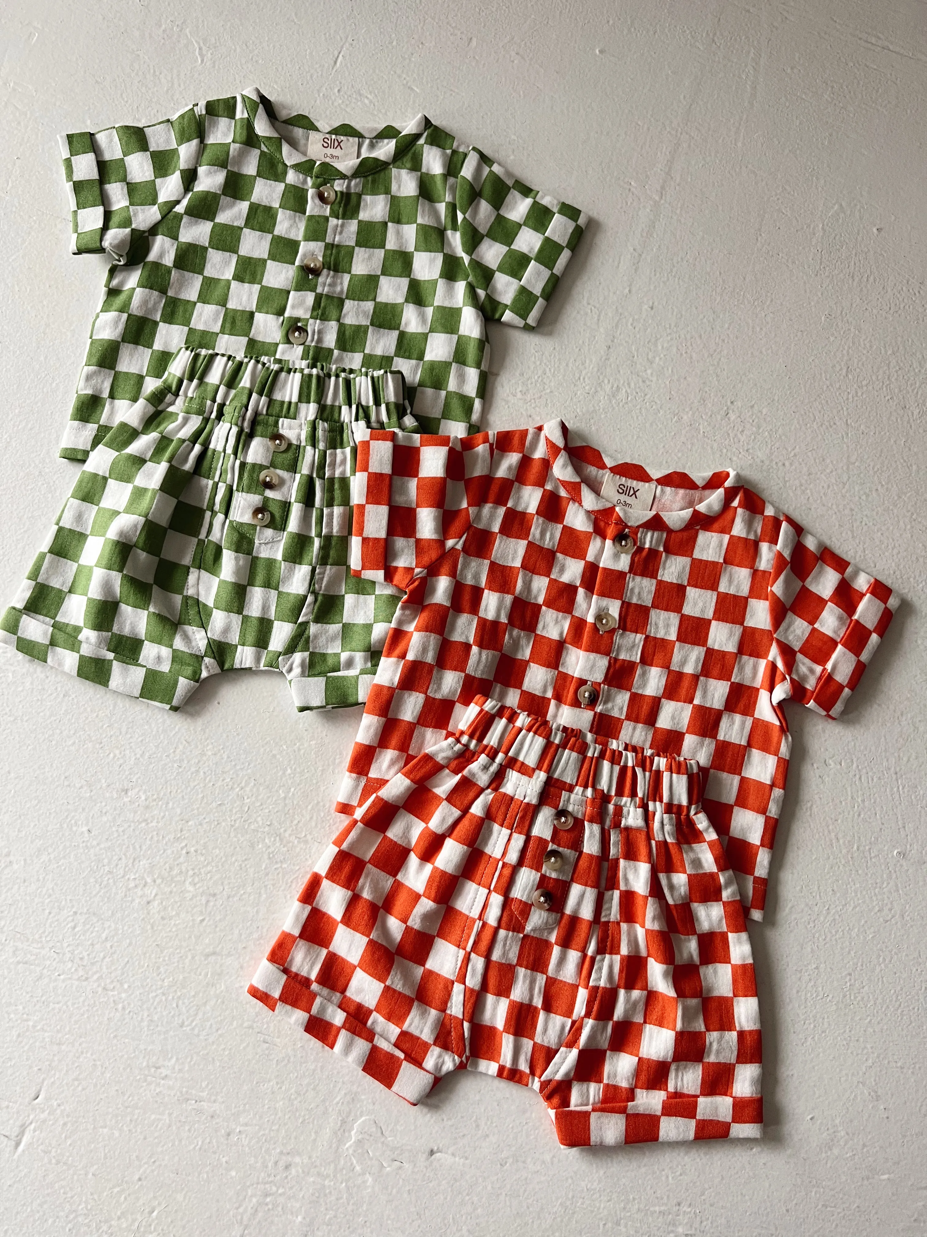 Lime Checkerboard / Organic Finley Set