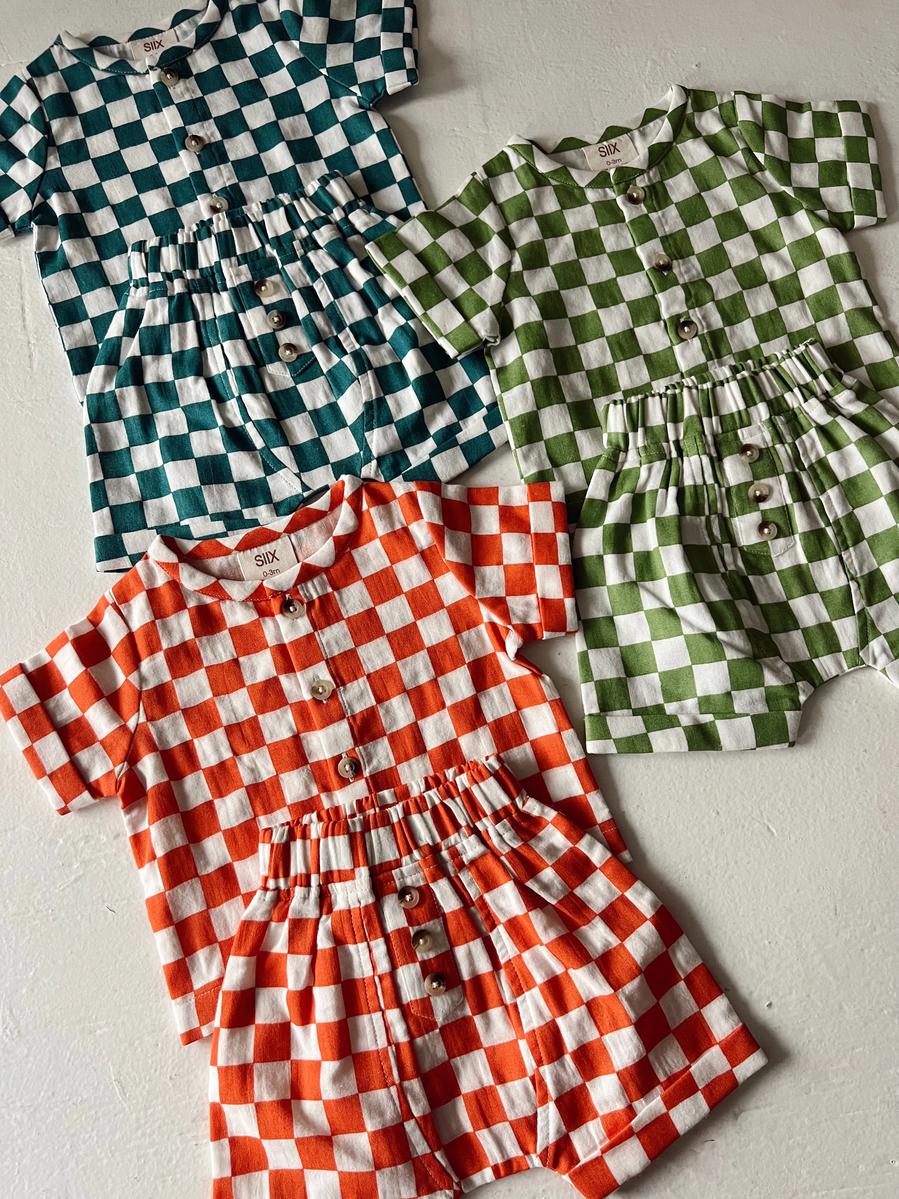 Lime Checkerboard / Organic Finley Set