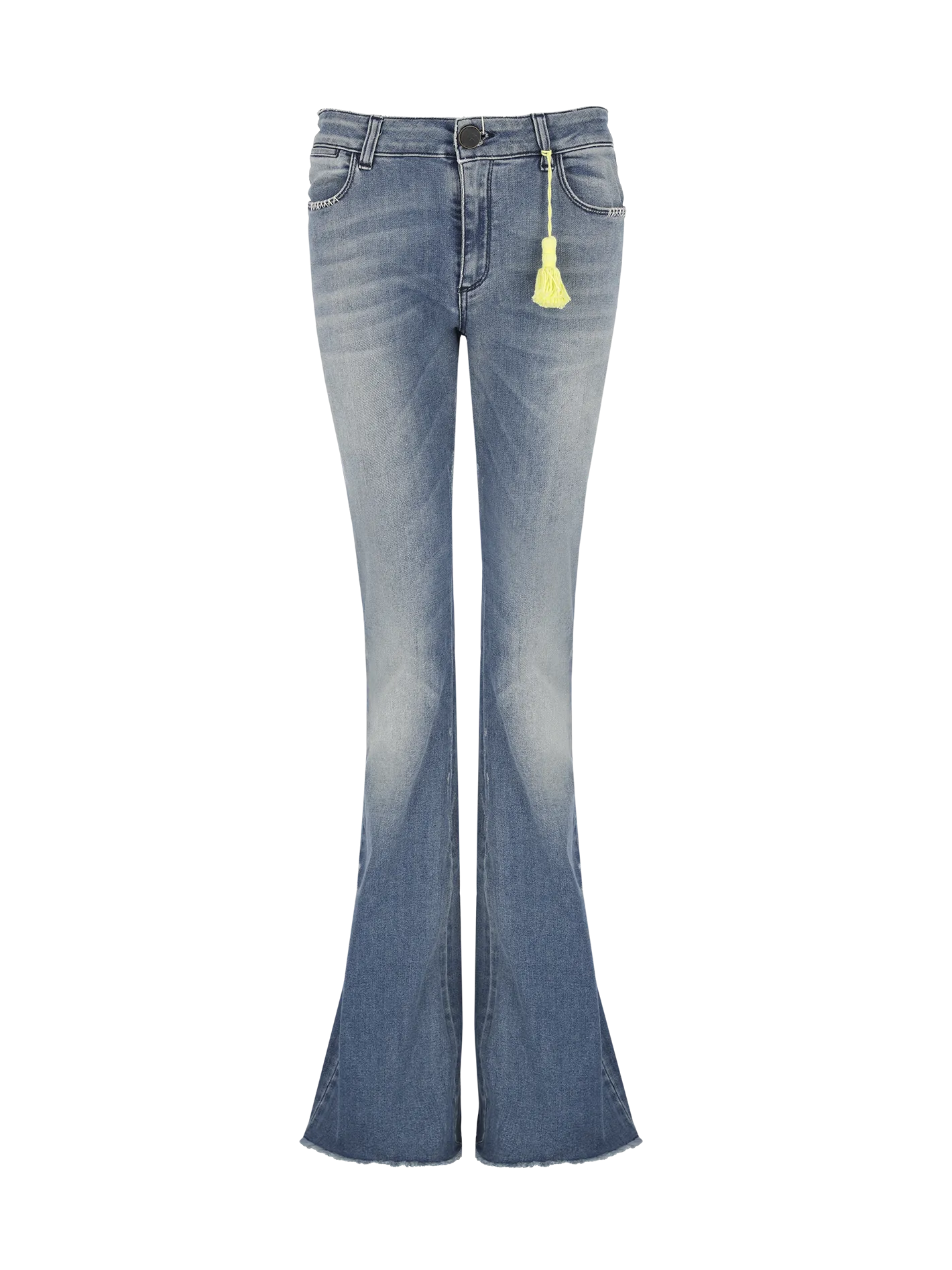 low-rise flared jeans