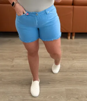 Luna Garment Dyed Fray Hem Judy Blue Shorts