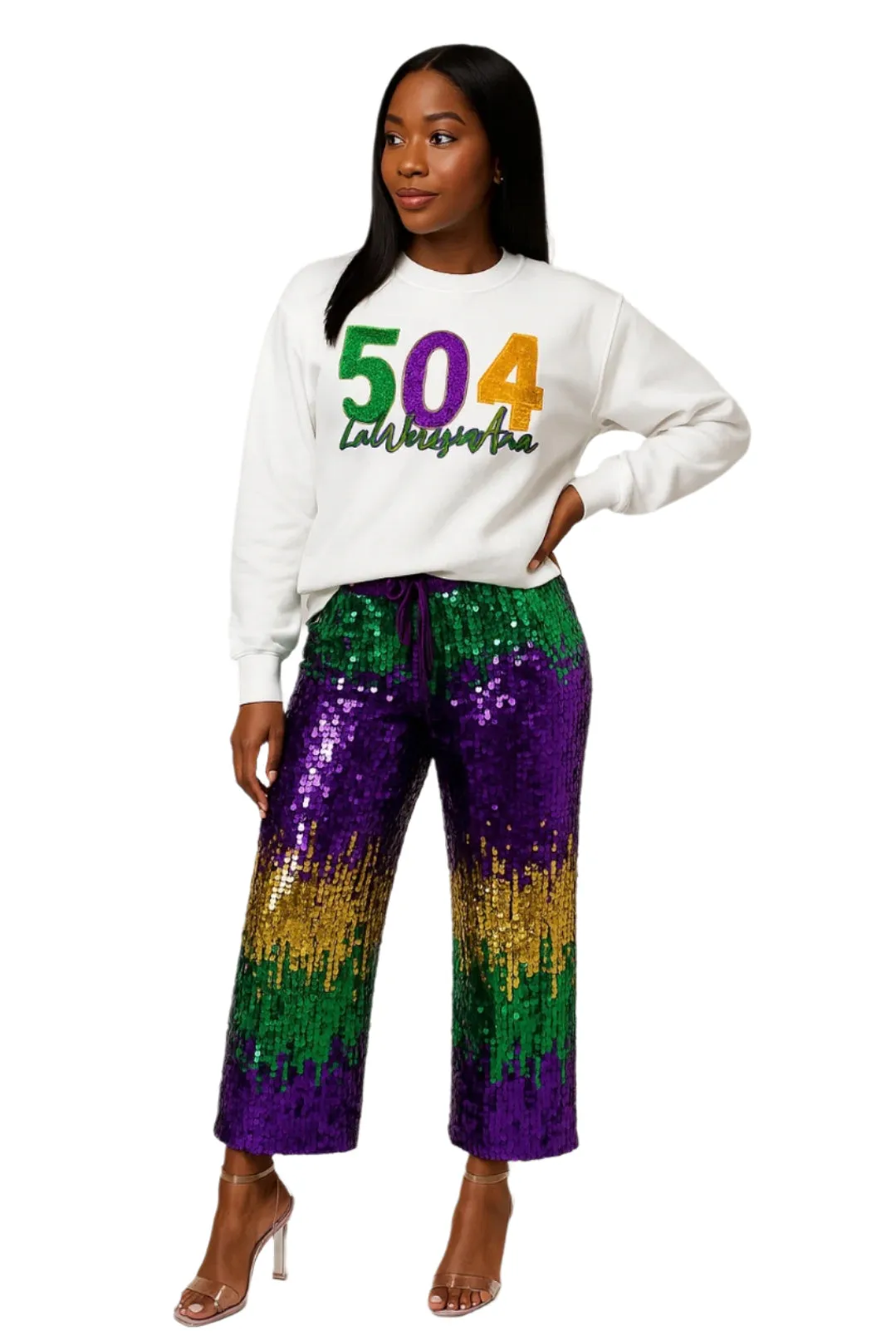 MARDI GRAS Jogger Sweatpants with 504 sweatshirt