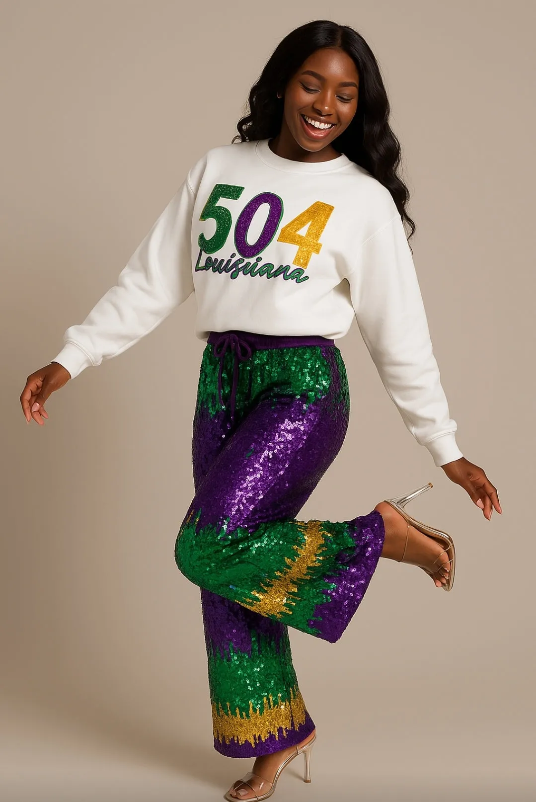 MARDI GRAS Jogger Sweatpants with 504 sweatshirt