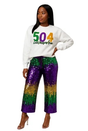 MARDI GRAS Jogger Sweatpants with 504 sweatshirt
