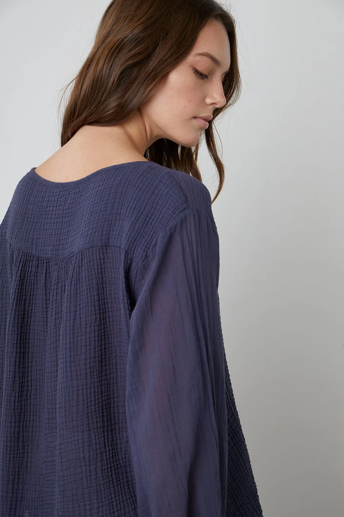 MARILYN COTTON GAUZE PEASANT BLOUSE