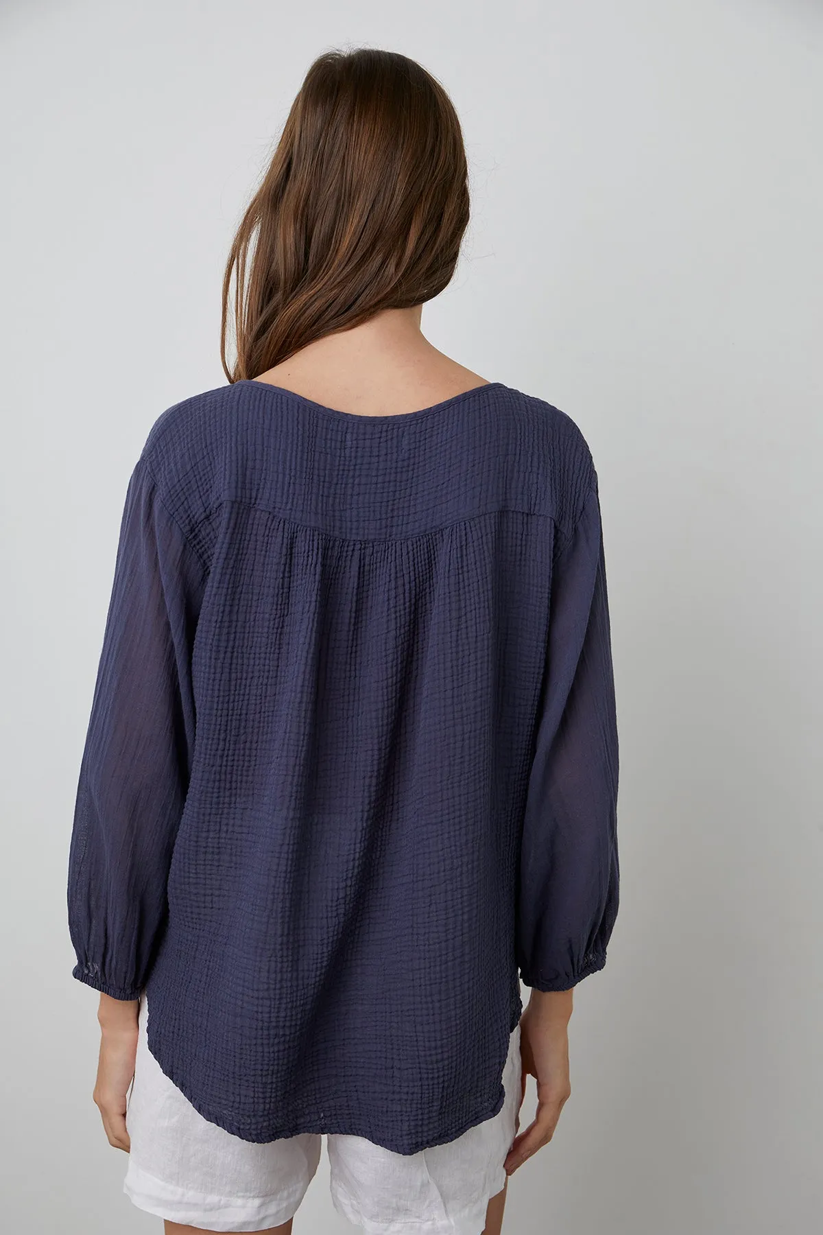 MARILYN COTTON GAUZE PEASANT BLOUSE