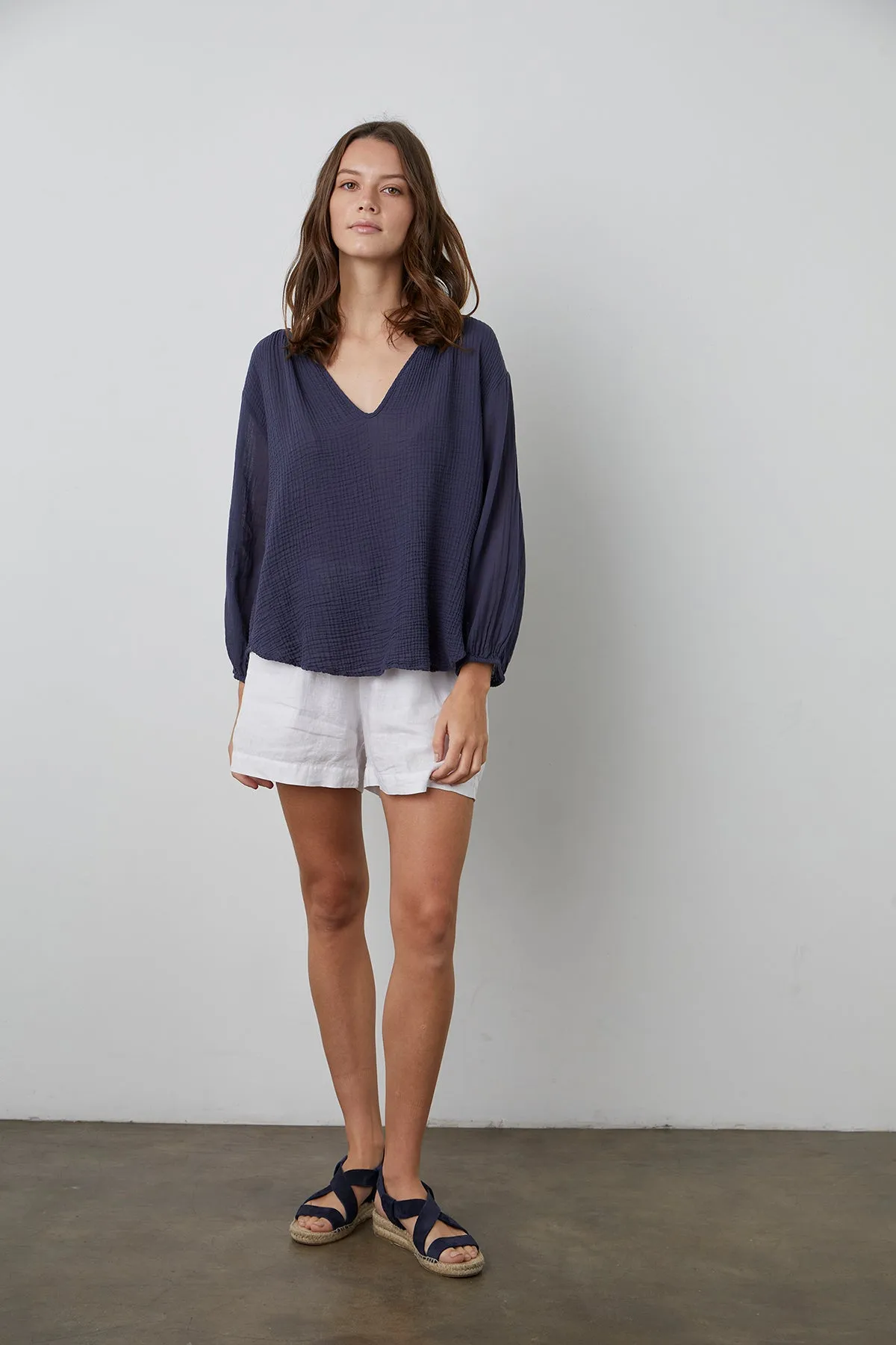 MARILYN COTTON GAUZE PEASANT BLOUSE