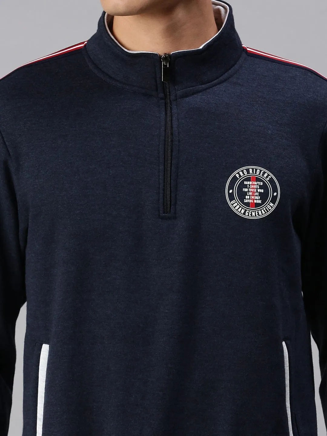 Men Blue Solid Sweatshirt
