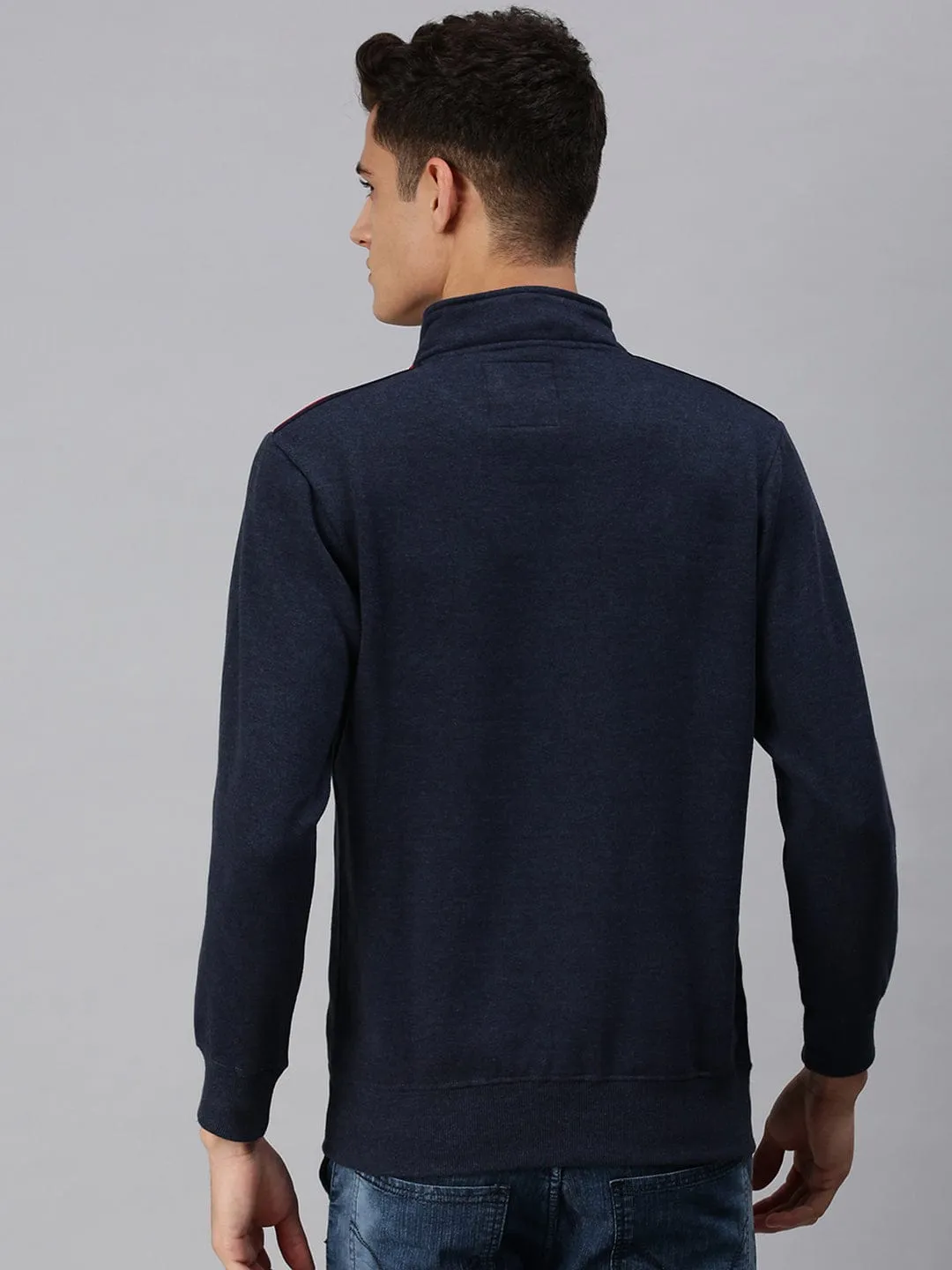 Men Blue Solid Sweatshirt