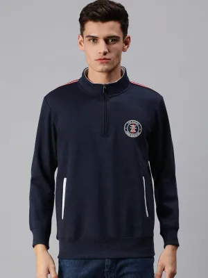 Men Blue Solid Sweatshirt