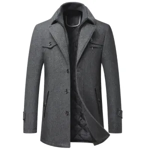 Men's Premium British Thick Double Layered Wool Coat