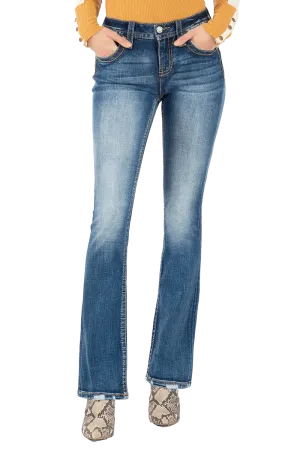 Miss Me Heaven Wing Mid Rise Boot Cut Jeans