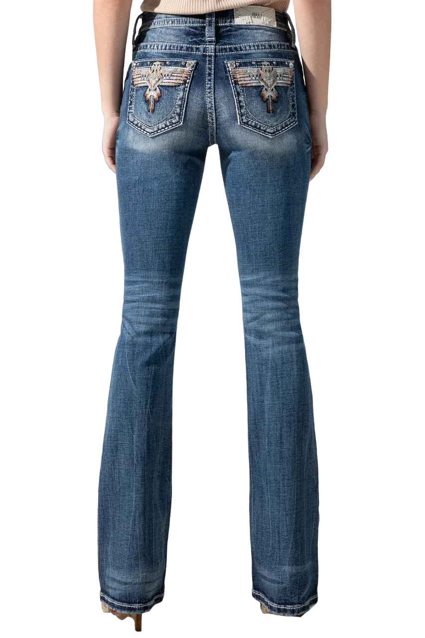 Miss Me Women's Sky Aztec Bootcut Jeans