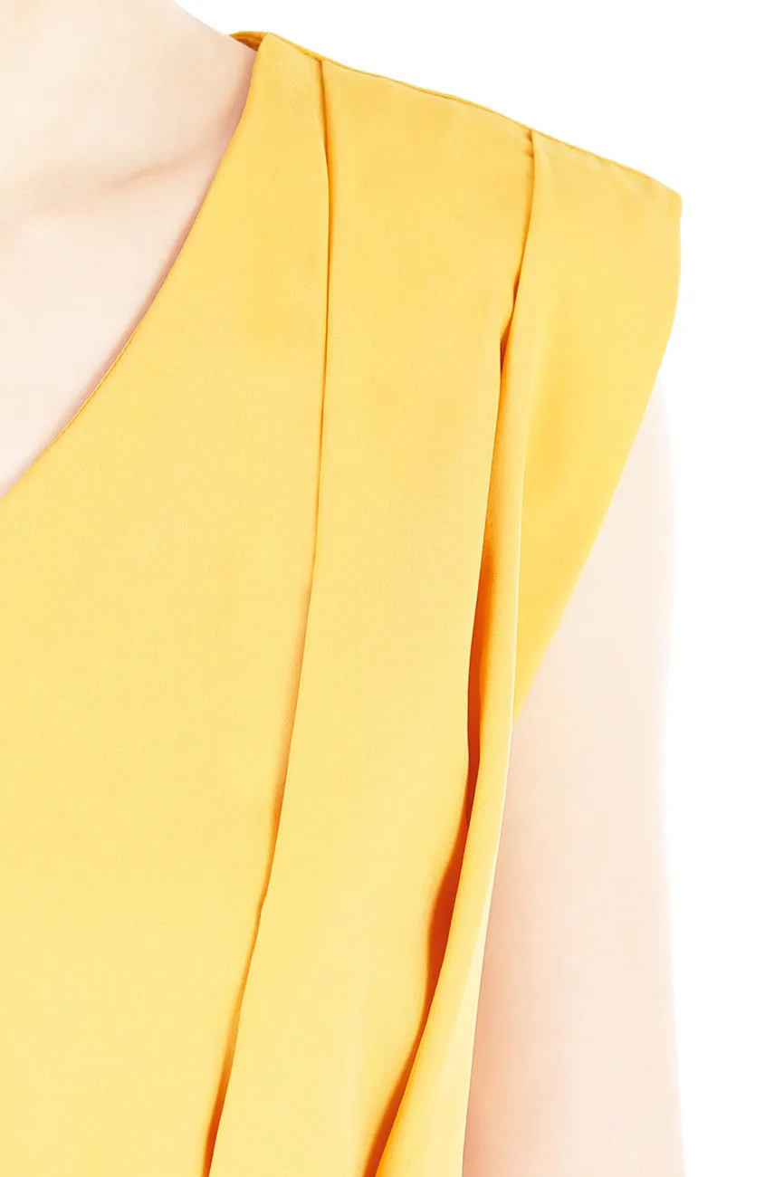 Modern Artful Origami Top - Yellow
