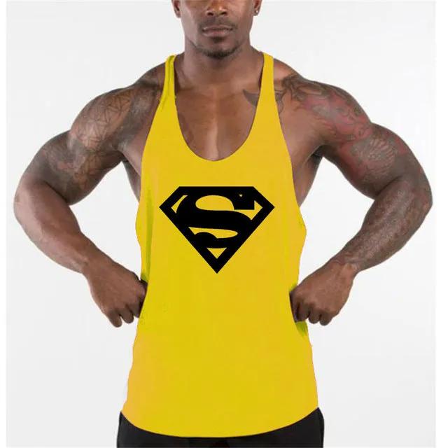 New Arrivals Bodybuilding stringer tank top Superman Gyms sleeveless t shirt men Fitness Vest Singlet sportswear workout tanktop