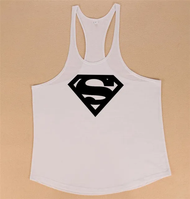 New Arrivals Bodybuilding stringer tank top Superman Gyms sleeveless t shirt men Fitness Vest Singlet sportswear workout tanktop